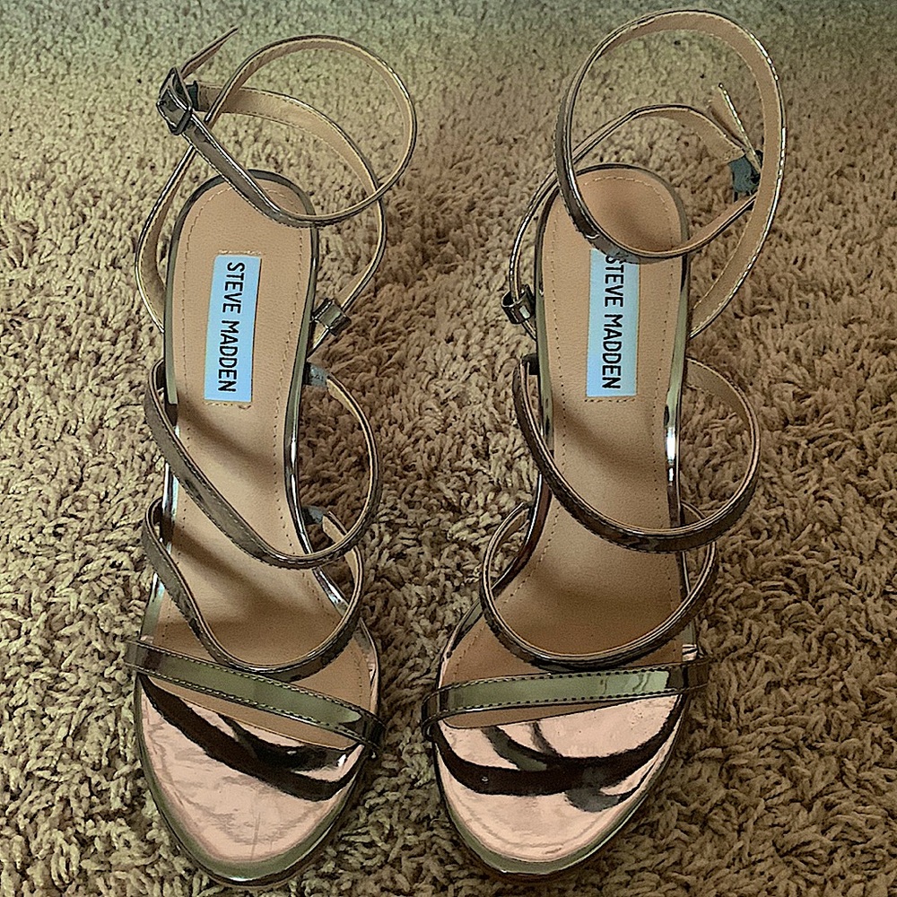 Steve Madden Strappy Silver Heels